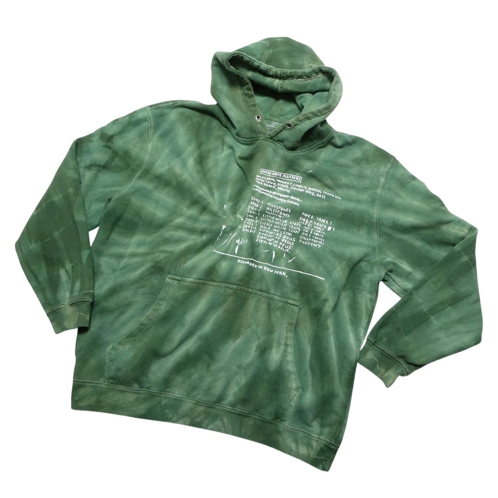 Jean-Michel Basquiat Hoodie Sweatshirt Mens Large Green Cassius Clay Miles Davis